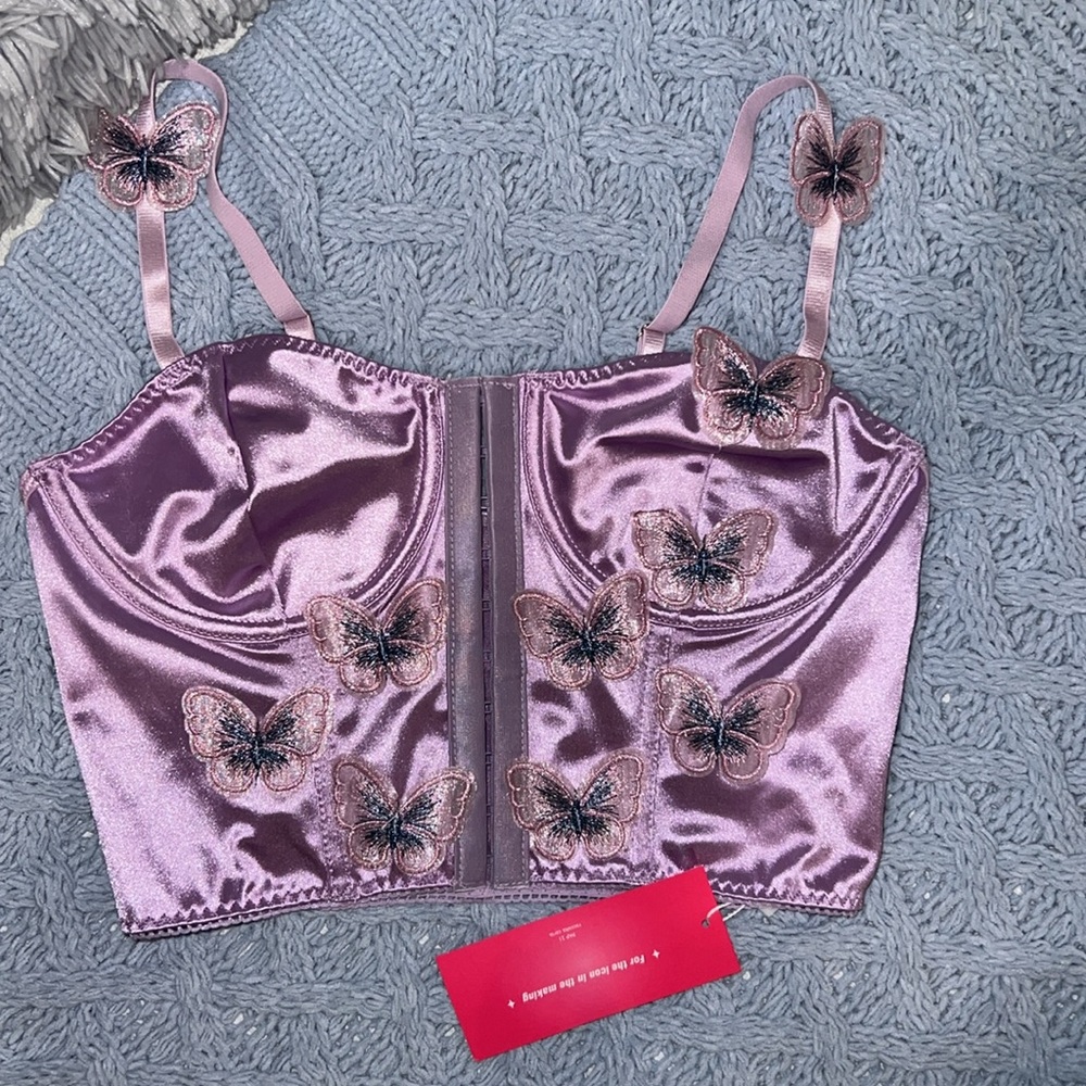 NWT corset with butterflies